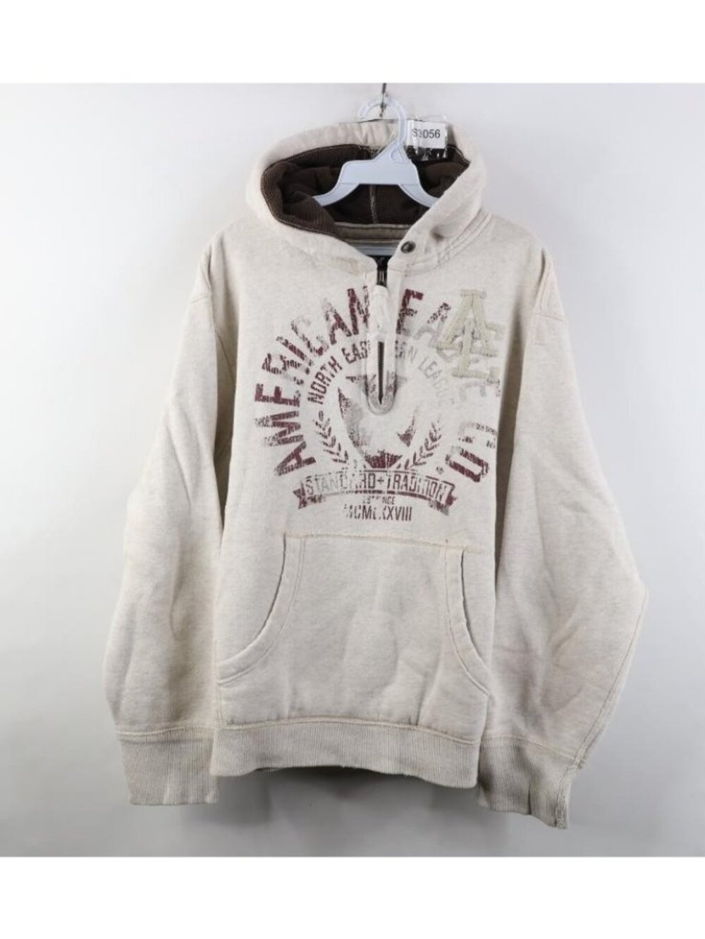 Vtg 90s Y2K American Eagle Mens Large Spell Out Heavyweight Hoodie Sweatshirt